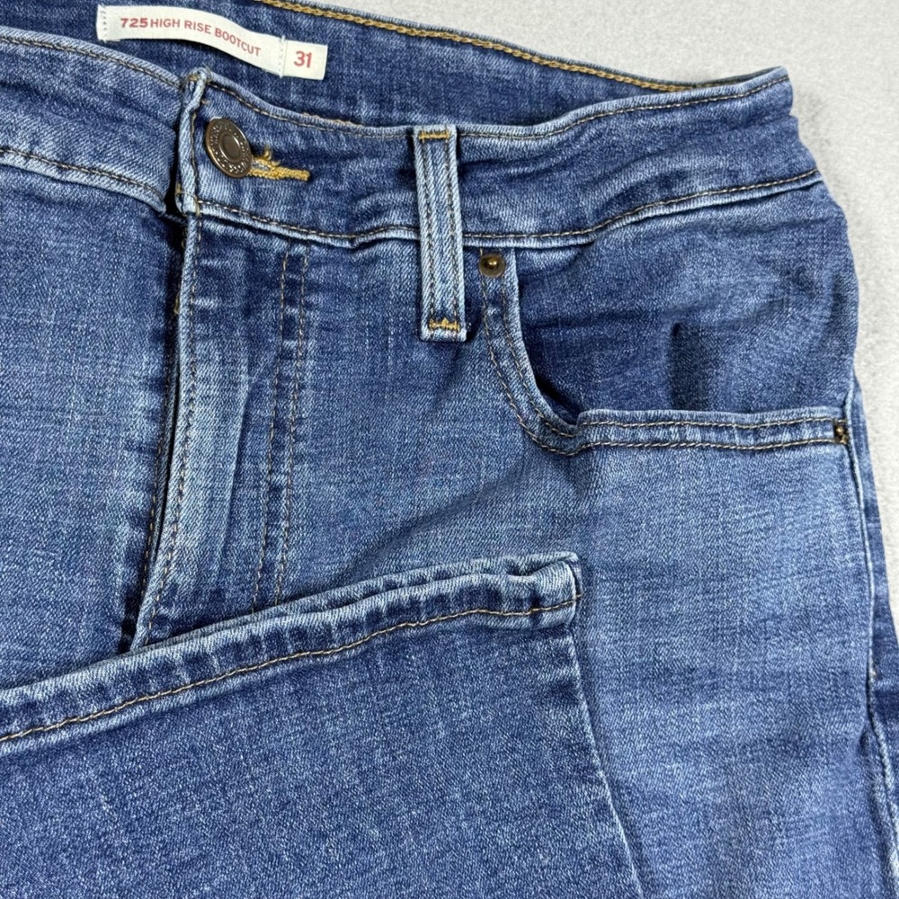 Levis High Rise Bootcut Jeans Blue Denim Womens 31